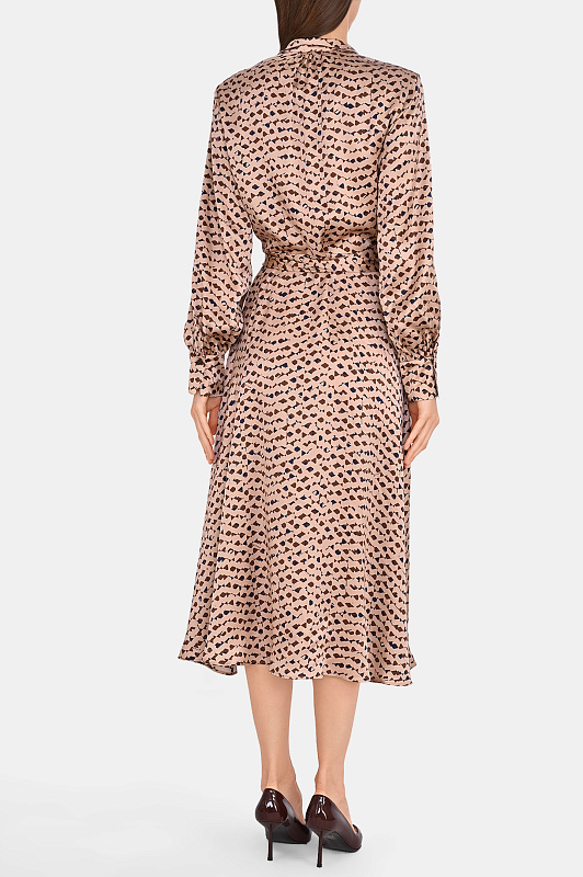 Платье миди с поясом KITON Розовый Женский D62319K0583I0 Платье миди с поясом KITON Розовый Женский D62319K0583I0