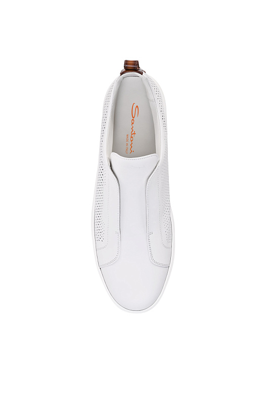 Кожаные кеды SANTONI Белый Мужской MBCG22181BARTFID Кожаные кеды SANTONI Белый Мужской MBCG22181BARTFID