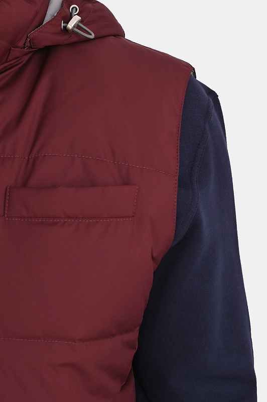 Стеганый жилет с капюшоном BRUNELLO CUCINELLI Бордовый Мужской MV4081628 Стеганый жилет с капюшоном BRUNELLO CUCINELLI Бордовый Мужской MV4081628