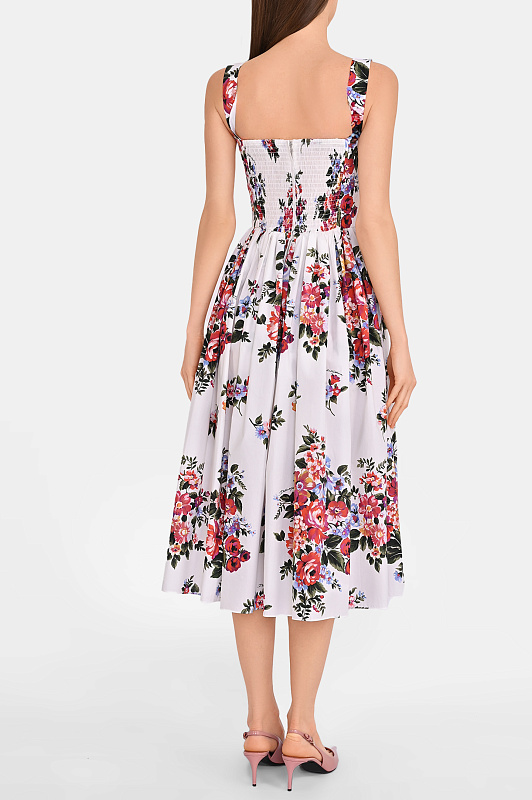 Хлопковое платье с цветами DOLCE & GABBANA Белый Женский F6TTGTHS5UU HA5ZO Хлопковое платье с цветами DOLCE & GABBANA Белый Женский F6TTGTHS5UU HA5ZO