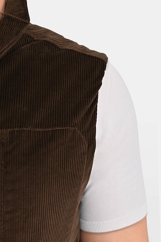 Вельветовый жилет CANALI Коричневый Мужской O41020 SG03041 Вельветовый жилет CANALI Коричневый Мужской O41020 SG03041