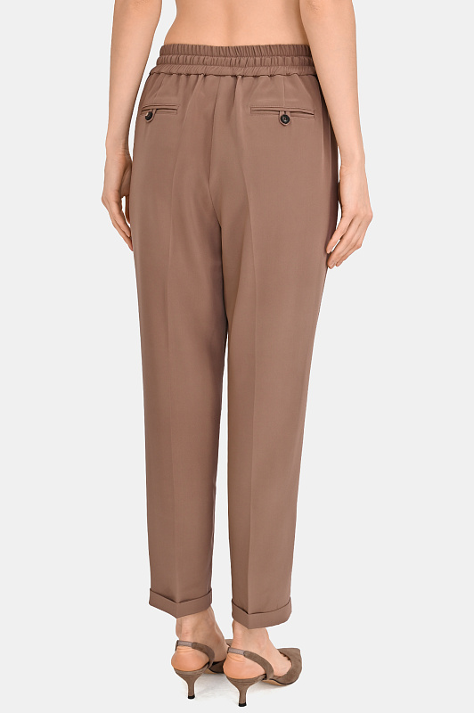 Шелковые брюки с кулиской KITON Какао Женский D37102K0977A3800D Шелковые брюки с кулиской KITON Какао Женский D37102K0977A3800D