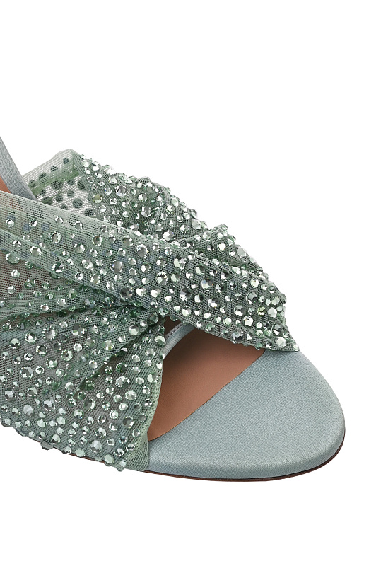 Текстильные мюли со стразами GEDEBE Зеленый Женский MARIEL MULE 105