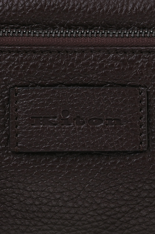 Кожаный несессер с ручкой KITON Темно-коричневый Мужской UBA0057N012710 Кожаный несессер с ручкой KITON Темно-коричневый Мужской UBA0057N012710