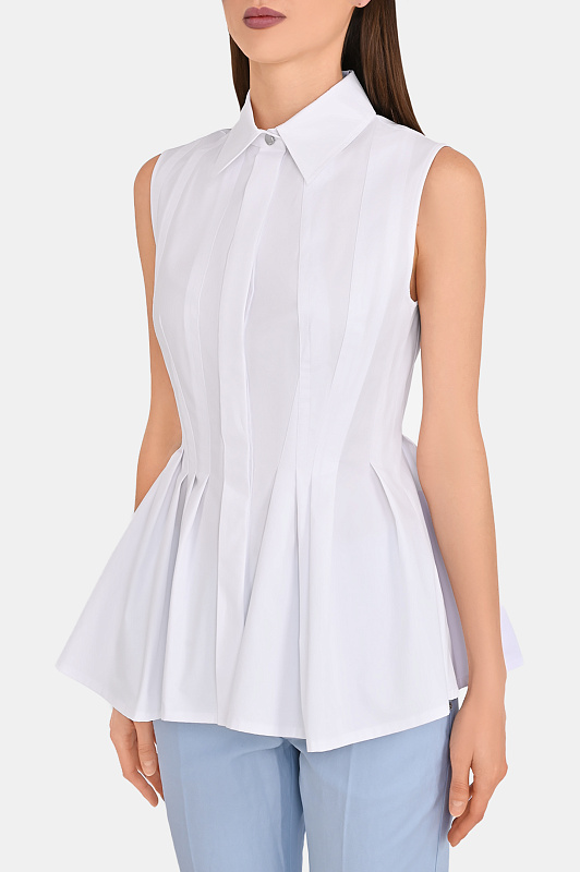 Хлопковая блуза SPORTMAX Белый Женский SPXCERTOSA 2612111052600 Хлопковая блуза SPORTMAX Белый Женский SPXCERTOSA 2612111052600