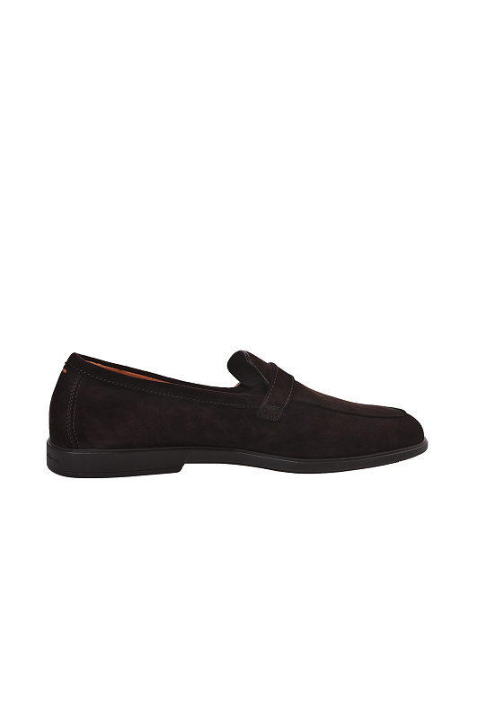 Замшевые лоферы с пряжкой SANTONI Темно-коричневый Мужской MGAG19041SMOSEAAT60