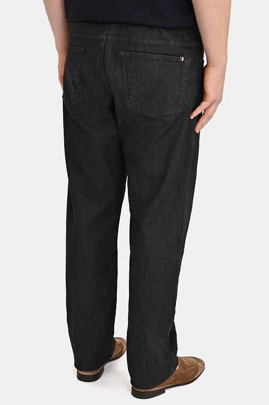 Хлопковые джинсы прямые CANALI Черный Мужской 91719PD00018 Хлопковые джинсы прямые CANALI Черный Мужской 91719PD00018