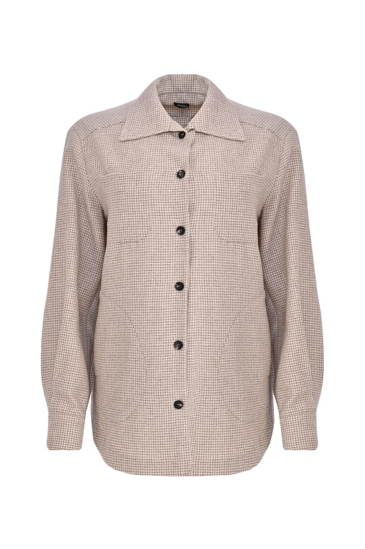 Клетчатая рубашка KITON Бежевый Женский D50429K0546I0 Клетчатая рубашка KITON Бежевый Женский D50429K0546I0
