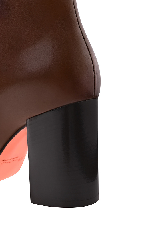 Кожаные ботильоны на каблуке SANTONI Коричневый Женский WTNG71742HI3HDYLT50 Кожаные ботильоны на каблуке SANTONI Коричневый Женский WTNG71742HI3HDYLT50