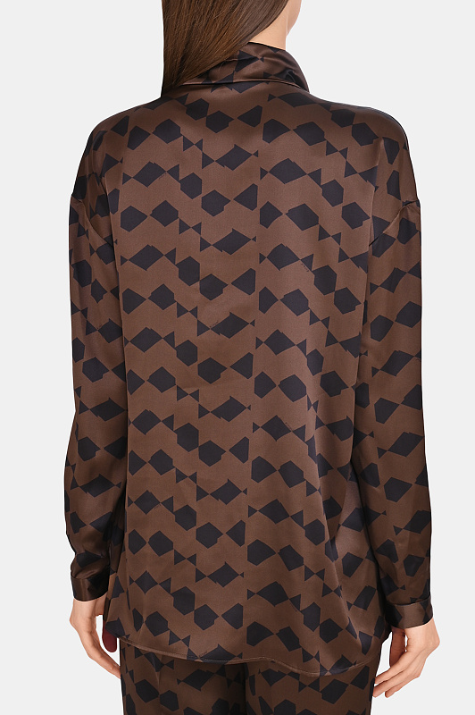Атласная блуза с бантом KITON Коричневый Женский D62419K0584I1 Атласная блуза с бантом KITON Коричневый Женский D62419K0584I1