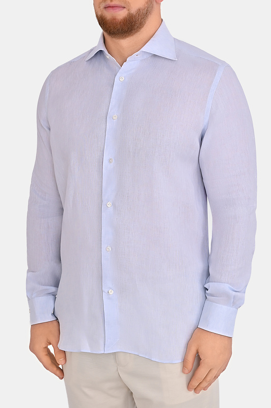 Льняная рубашка MANDELLI Голубой Мужской P26-TAILOR-5701-079 Льняная рубашка MANDELLI Голубой Мужской P26-TAILOR-5701-079