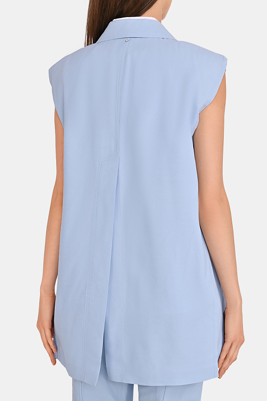 Удлиненный жилет SPORTMAX Голубой Женский SPXMAGGIO 2612281012600 Удлиненный жилет SPORTMAX Голубой Женский SPXMAGGIO 2612281012600