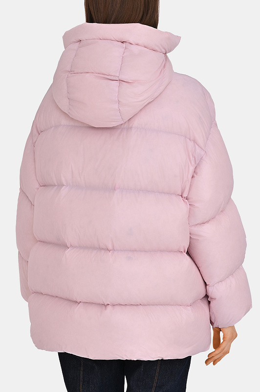 Стёганый пуховик с капюшоном JIL SANDER Розовый Женский J40AF0183 J70007