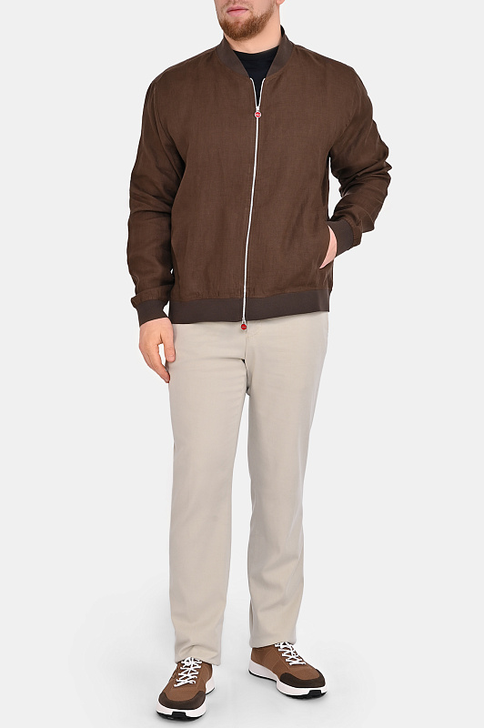 Текстильные кроссовки с кожей KITON Коричневый Мужской USSA031N012172 Текстильные кроссовки с кожей KITON Коричневый Мужской USSA031N012172