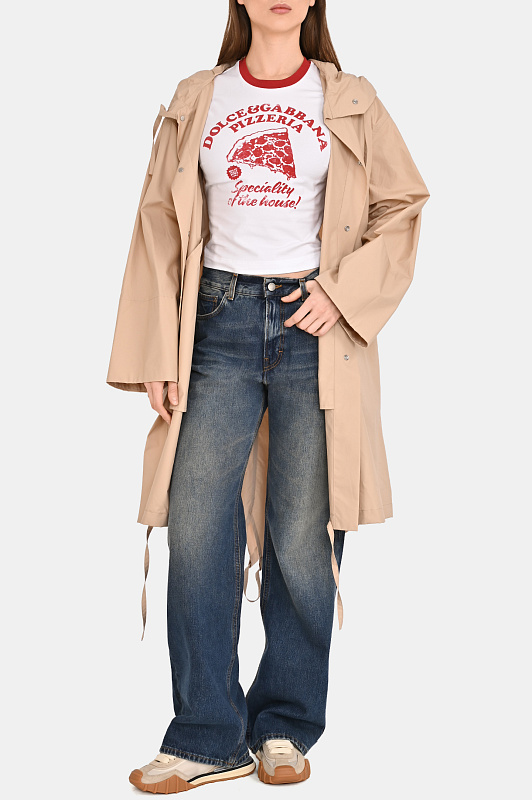 Хлопковая футболка с принтом DOLCE & GABBANA Белый Женский F8W08T GDDM8 Хлопковая футболка с принтом DOLCE & GABBANA Белый Женский F8W08T GDDM8