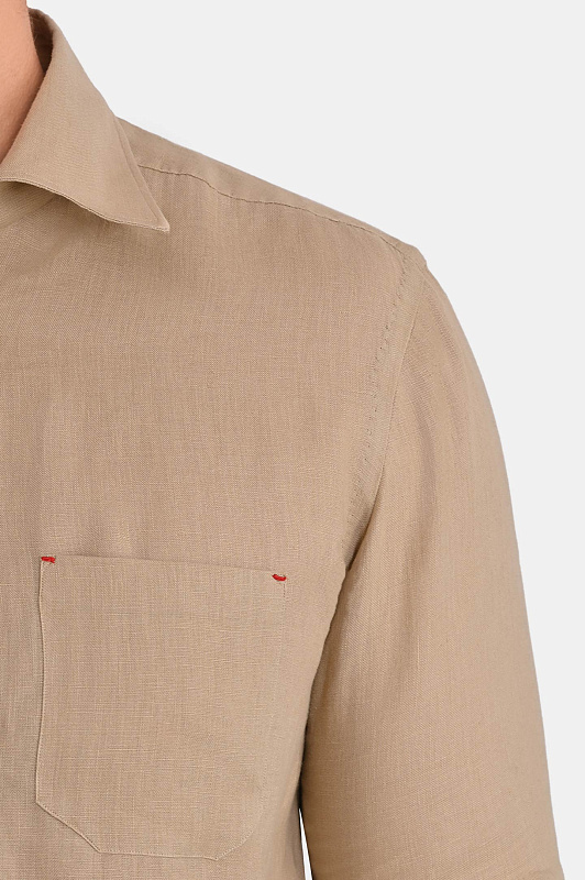 Льняная рубашка с карманом KITON Бежевый Мужской UMCNERHH096902 Льняная рубашка с карманом KITON Бежевый Мужской UMCNERHH096902