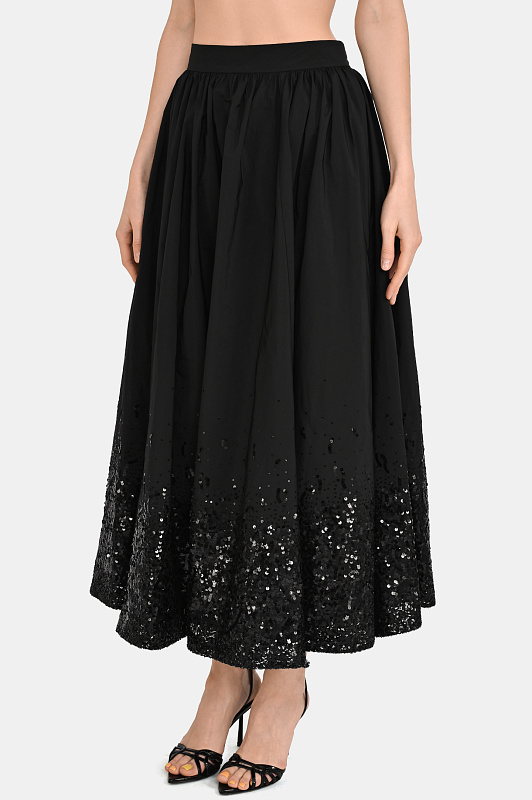 Расклешенная юбка с пайетками ZUHAIR MURAD  Черный Женский RSK26333 TABL009