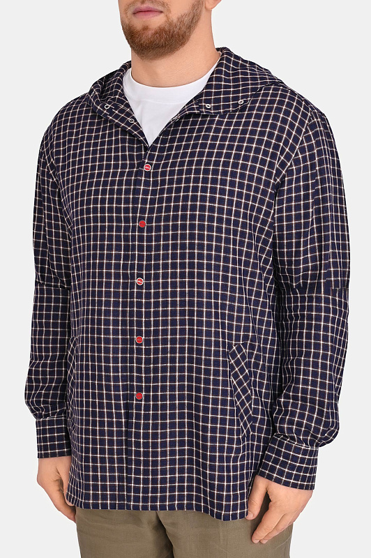 Льняная рубашка с капюшоном KITON Фиолетовый Мужской UMCMARH096361 Льняная рубашка с капюшоном KITON Фиолетовый Мужской UMCMARH096361