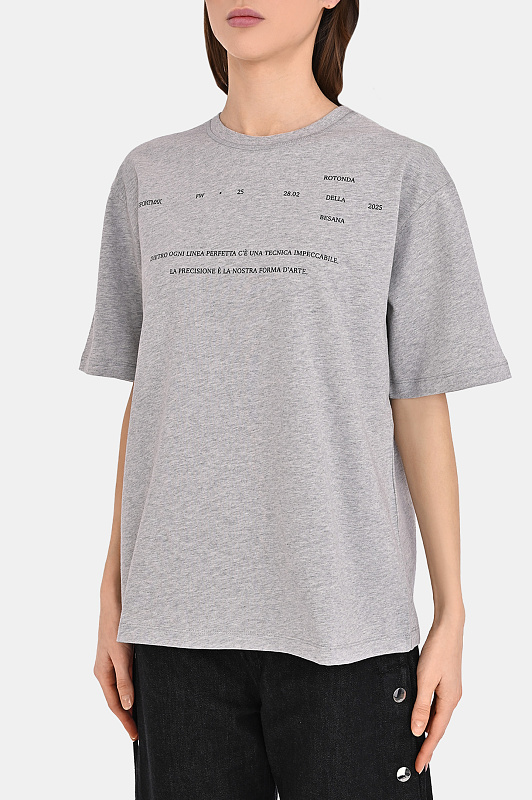 Хлопковая футболка SPORTMAX Серый Женский BIELLA1234 2522976013600