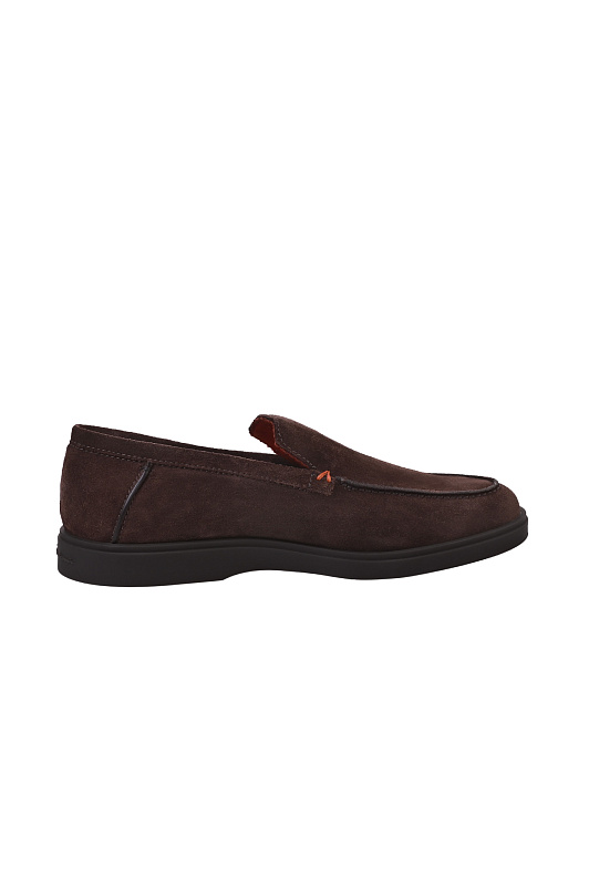 Замшевые лоферы SANTONI Темно-коричневый Мужской MGDG17824SMOKSVUT50