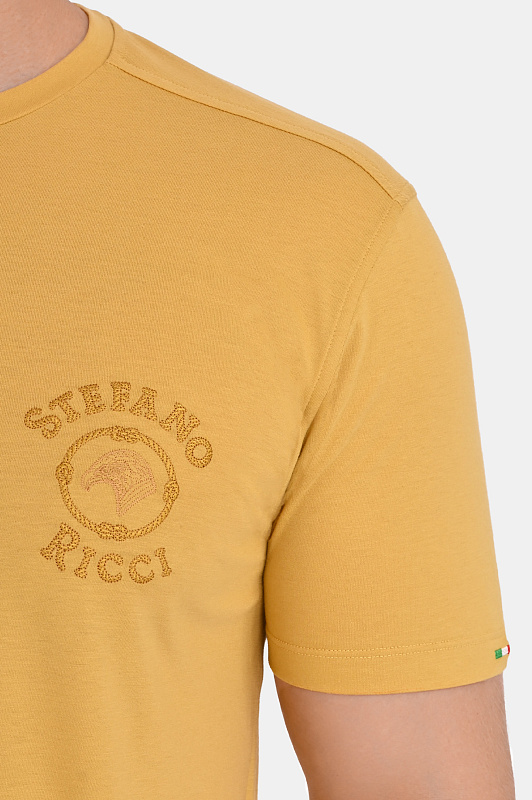 Трикотажная футболка с логотипом STEFANO RICCI Желтый Мужской MNH6105090803