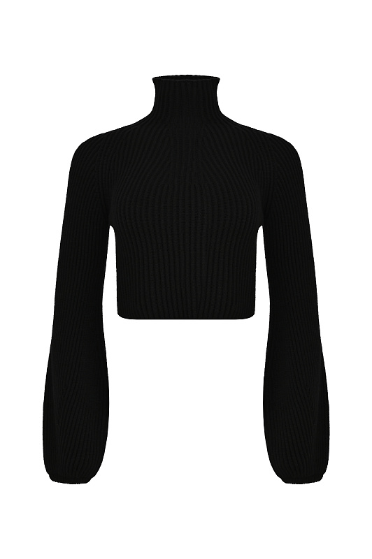 Укороченный свитер SPORTMAX Черный Женский MARMO 2522366092600 Укороченный свитер SPORTMAX Черный Женский MARMO 2522366092600