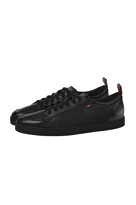 Кожаные кеды SANTONI Черный Мужской MBNG22184NEATFRIN01 Кожаные кеды SANTONI Черный Мужской MBNG22184NEATFRIN01