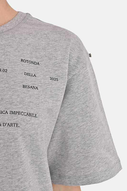 Хлопковая футболка SPORTMAX Серый Женский BIELLA1234 2522976013600