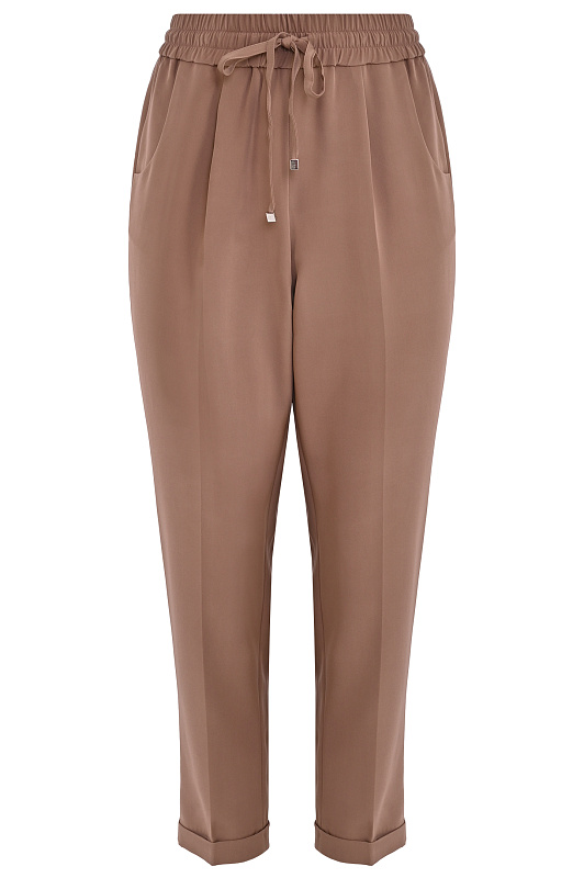 Шелковые брюки с кулиской KITON Какао Женский D37102K0977A3800D Шелковые брюки с кулиской KITON Какао Женский D37102K0977A3800D