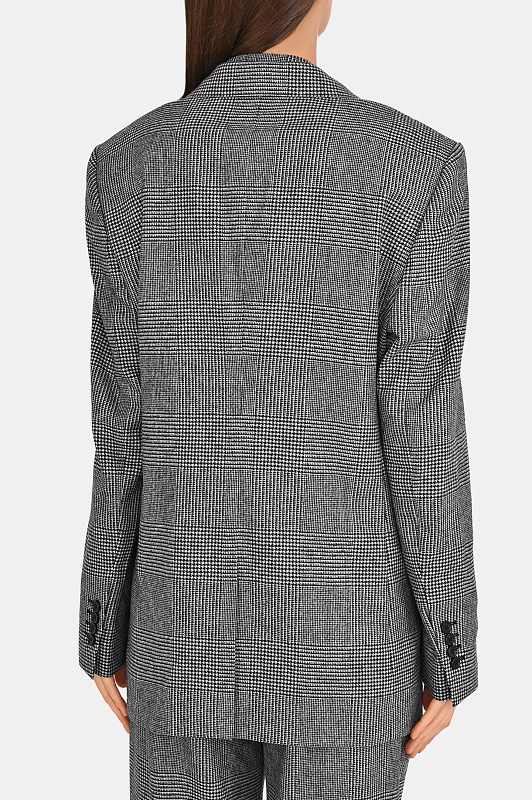 Удлинённый жакет в клетку DOLCE & GABBANA Черно-белый Женский F2JCBT FQ2O5 Удлинённый жакет в клетку DOLCE & GABBANA Черно-белый Женский F2JCBT FQ2O5