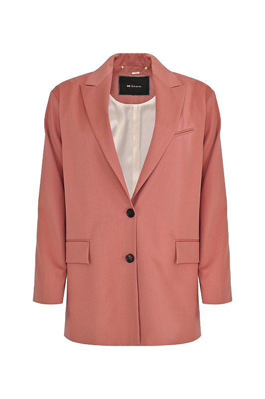 Шерстяной жакет прямой KITON Розовый Женский D53502K010247 Шерстяной жакет прямой KITON Розовый Женский D53502K010247