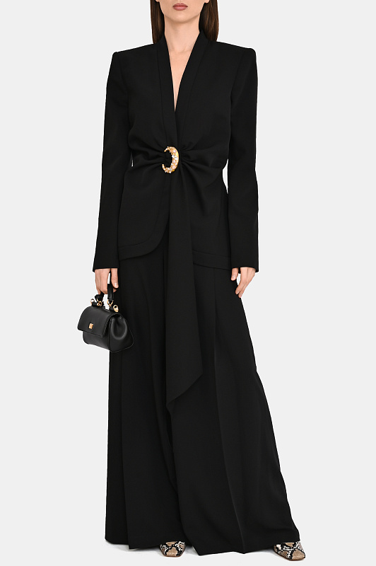 Широкие брюки палаццо ZUHAIR MURAD Черный Женский RTR26307 CRCA018 Широкие брюки палаццо ZUHAIR MURAD Черный Женский RTR26307 CRCA018