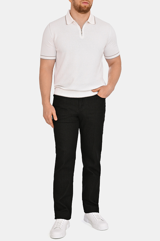 Прямые джинсы со стрелками KITON Черный Мужской UPR005LK0624H0