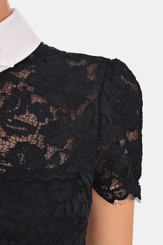 Кружевное платье с поясом SELF PORTRAIT  Черный Женский AW26019MAB