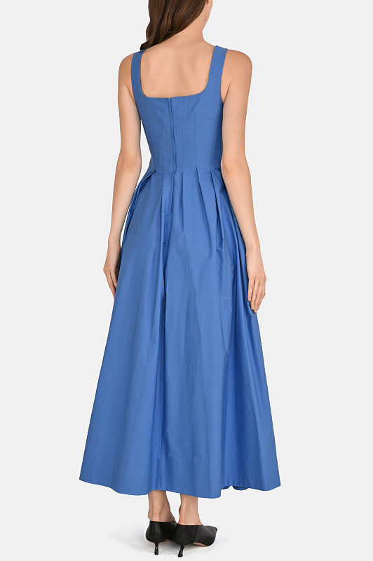 Хлопковое платье миди SPORTMAX Синий Женский SPXGIRO 2612221092600