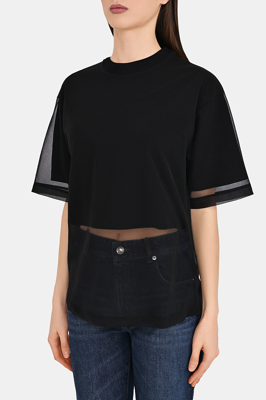 Футболка с сеткой SPORTMAX Черный Женский SPDOTTELIA 2612931015600