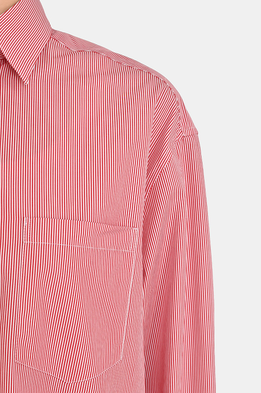 Хлопковая блуза в полоску DOLCE & GABBANA  Красный Женский F5U06Z FR51L
