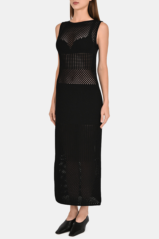 Ажурное платье макси SPORTMAX Черный Женский SPXFESTA 2612321012600 Ажурное платье макси SPORTMAX Черный Женский SPXFESTA 2612321012600