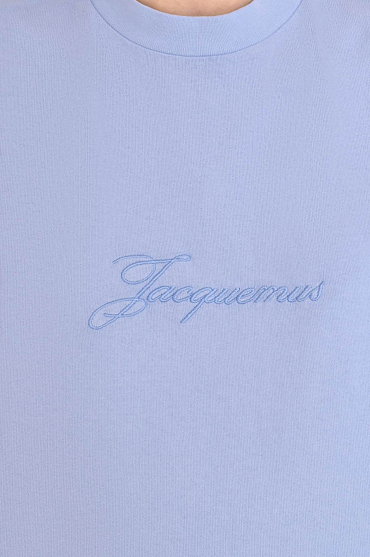 Свободная блуза с логотипом JACQUEMUS Синий Женский TSW00590AJ00045