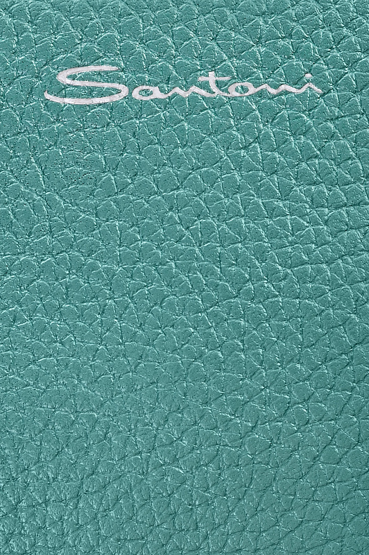 Кожаная косметичка на молнии SANTONI Зеленый Женский UFPGA2613FO-AUXAI00