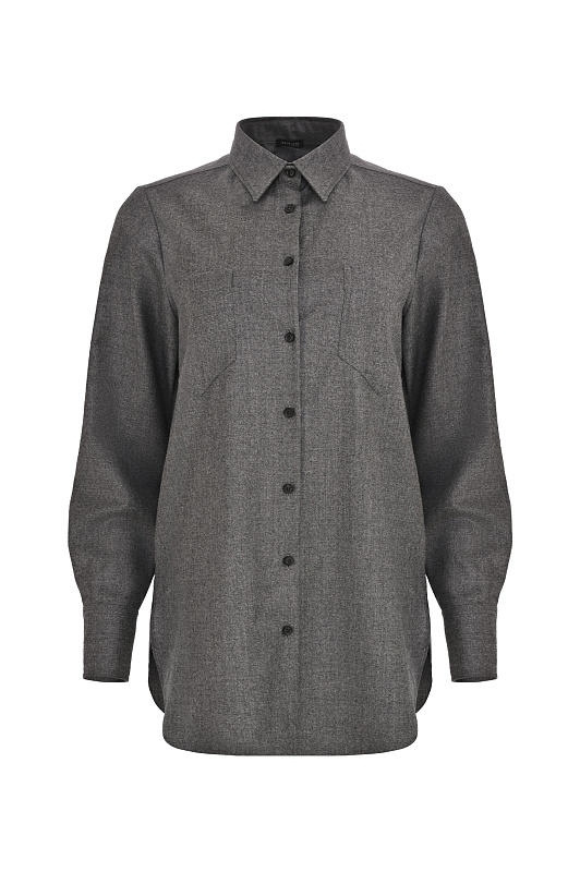Удлиненная рубашка с карманом KITON Серый Женский D52451K0520I0 Удлиненная рубашка с карманом KITON Серый Женский D52451K0520I0