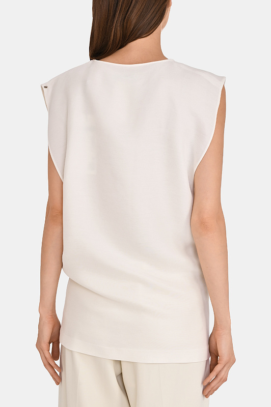 Вискозная блуза SPORTMAX Белый Женский SPSCALLE 2612191043600