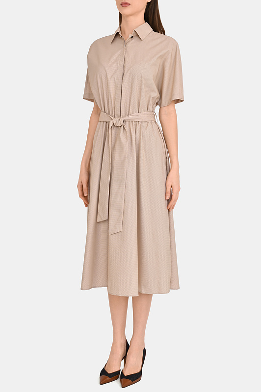 Шелковое платье-рубашка KITON Бежевый Женский D59304K0903G04009 Шелковое платье-рубашка KITON Бежевый Женский D59304K0903G04009