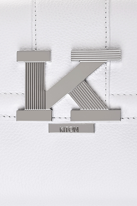 Кожаный клатч с клапаном KITON Белый Женский DKARRYK0938F16001