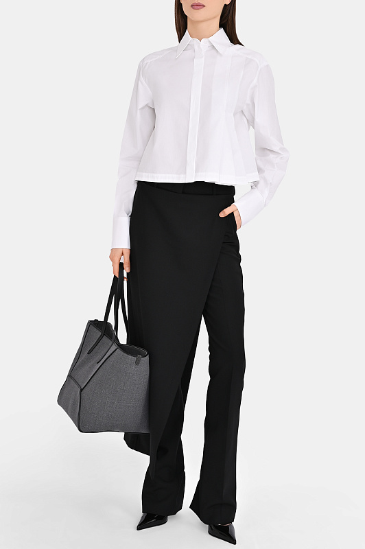 Хлопковая блуза укороченная SPORTMAX Белый Женский SPXCERTO 2612111031600 Хлопковая блуза укороченная SPORTMAX Белый Женский SPXCERTO 2612111031600