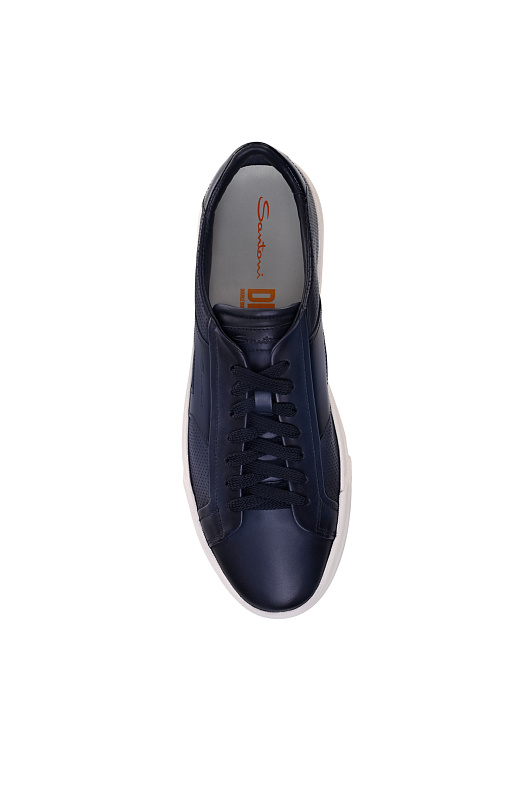 Кожаные кеды SANTONI Темно-синий Мужской MBGG22068PNNTFGOU60 Кожаные кеды SANTONI Темно-синий Мужской MBGG22068PNNTFGOU60
