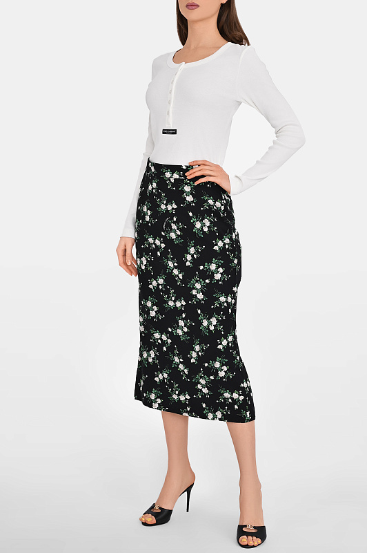 Хлопковый джемпер на пуговицах DOLCE & GABBANA Молочный Женский F8W44TFU7AV Хлопковый джемпер на пуговицах DOLCE & GABBANA Молочный Женский F8W44TFU7AV