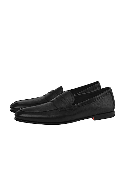 Кожаные лоферы с ремешком SANTONI Кожаные лоферы с ремешком SANTONI