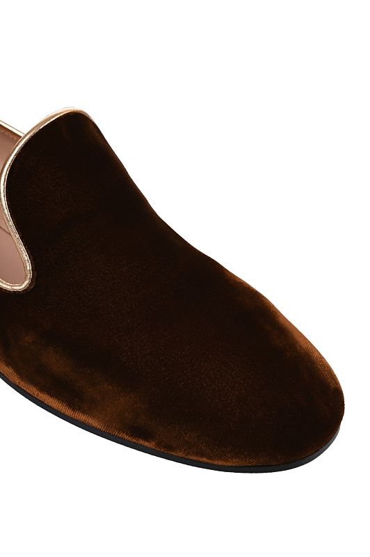 Бархатные лоферы GIANVITO ROSSI Коричневый Женский G25332.05CUO.XVKBWME Бархатные лоферы GIANVITO ROSSI Коричневый Женский G25332.05CUO.XVKBWME