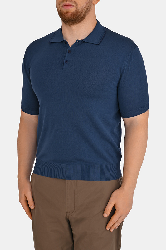 Трикотажное поло CANALI Синий Мужской C1164MK02460